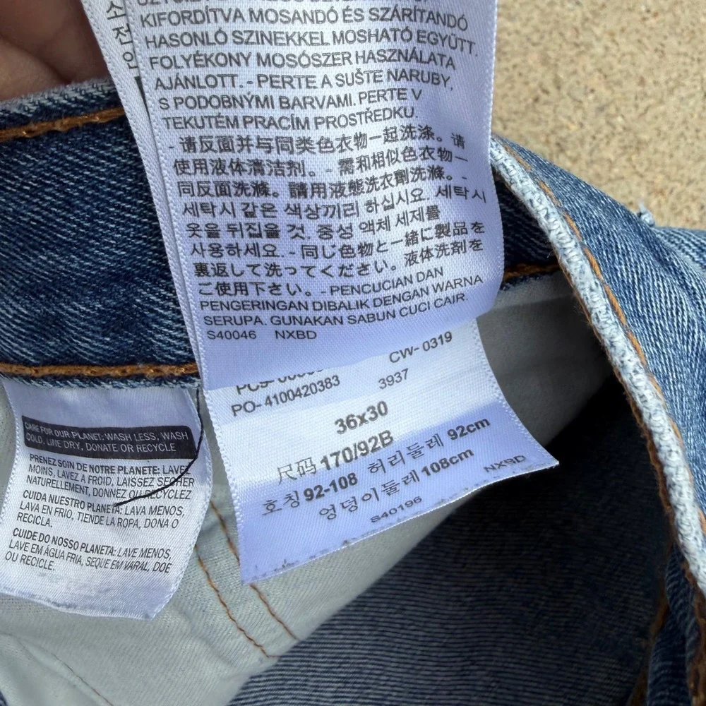 LEVI'S | Mens 505 Jeans 36W x 30L Blue Streetwear Y2K Distressed Denim - Picture 3 of 10